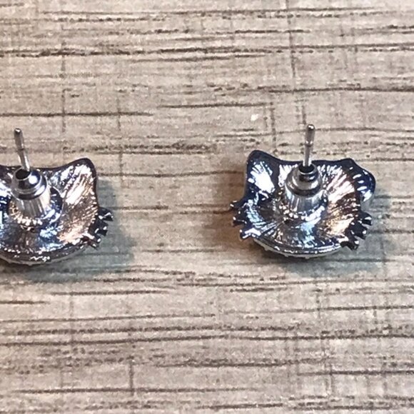 Purple Sanrio Hello Kitty Ear Stud Cute Girl Y2K Kawaii Rhinestone Earrings - Picture 6 of 6